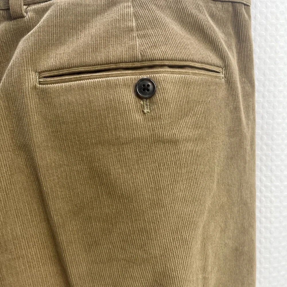 Lands End‎ Men’s Tan Corduroy Traditional Fit Pants 42 Preppy Casual Classic